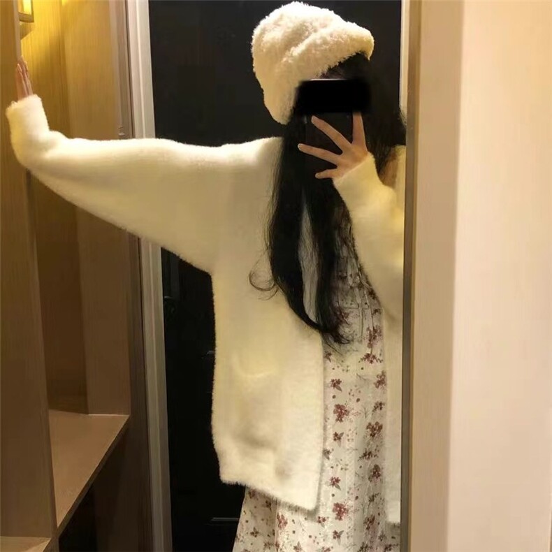 韩系慵懒风毛茸茸奶fufu开衫毛衣冬季加厚保暖宽松软糯针织衫外套,男装针织衫/毛衣,星座1210-1