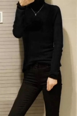精纺羊绒衫女高领纯色薄款修身显瘦羊毛打底毛衣针织2024秋季新款，女装针织衫/毛衣，圣旺供货