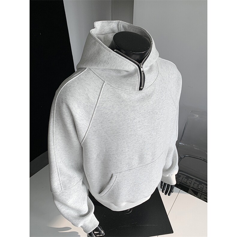 重磅boxy短款全棉450克拉链连帽卫衣套头外套男RH5314-P53,女装短外套,星座610B-1