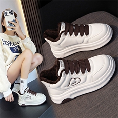 时尚面包鞋女2024秋冬新款加绒厚底增高百搭休闲小白鞋，女鞋休闲鞋，电商A223