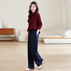 安哥拉红+藏青裤