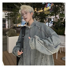 F460P70男生秋装新中式潮牛仔外套男复古宽松水洗做，男装工装外套，星座512-6