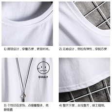 BX25072-P20港风运动汗背心男大码汗衫男无袖T恤男网格挂拍，男装T恤，电商A040A