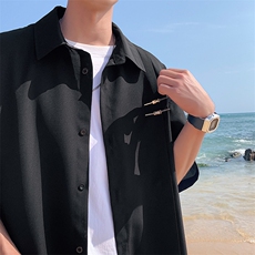 特批P35无差价夏季新款新中式冰丝垂感休闲短袖衬衣外套男CD2250，女装短外套，电商A001