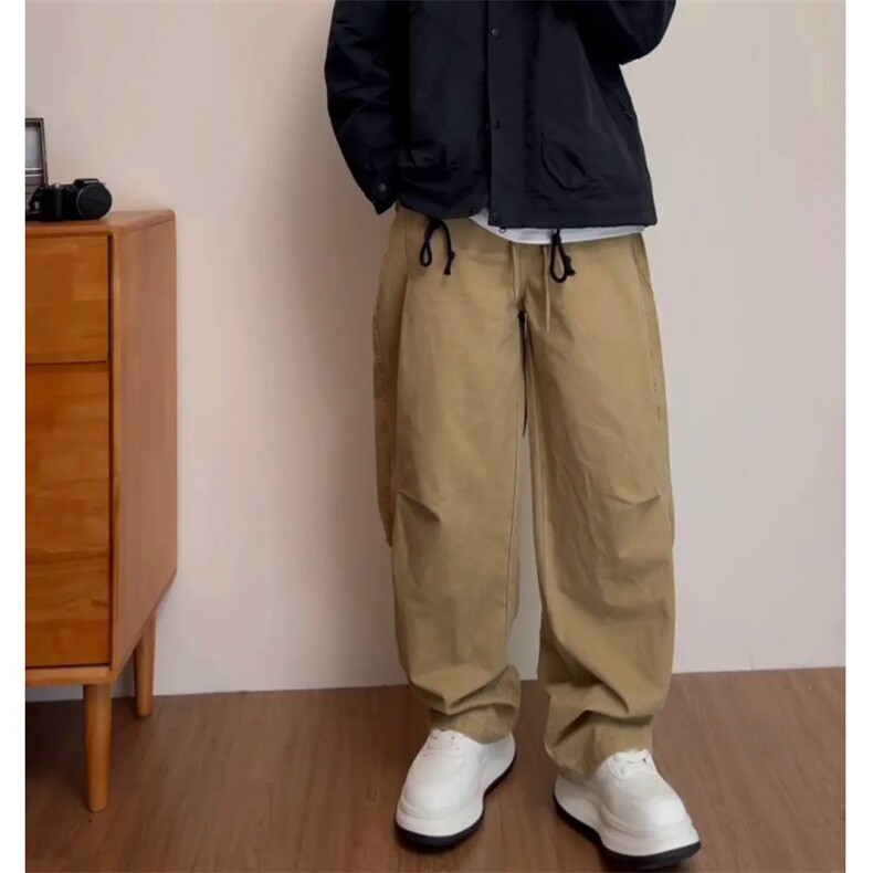 秋季新款垂坠感休闲裤男女宽松日系直筒工装阔腿情侣裤LJ599-P50,男装工装外套,星座1008