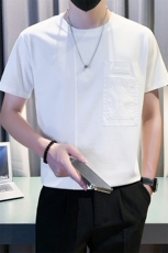 2025新款夏季短袖T恤男潮牌纯色圆领半袖体恤A313-1-G1348-P48，男装T恤，电商A313-1