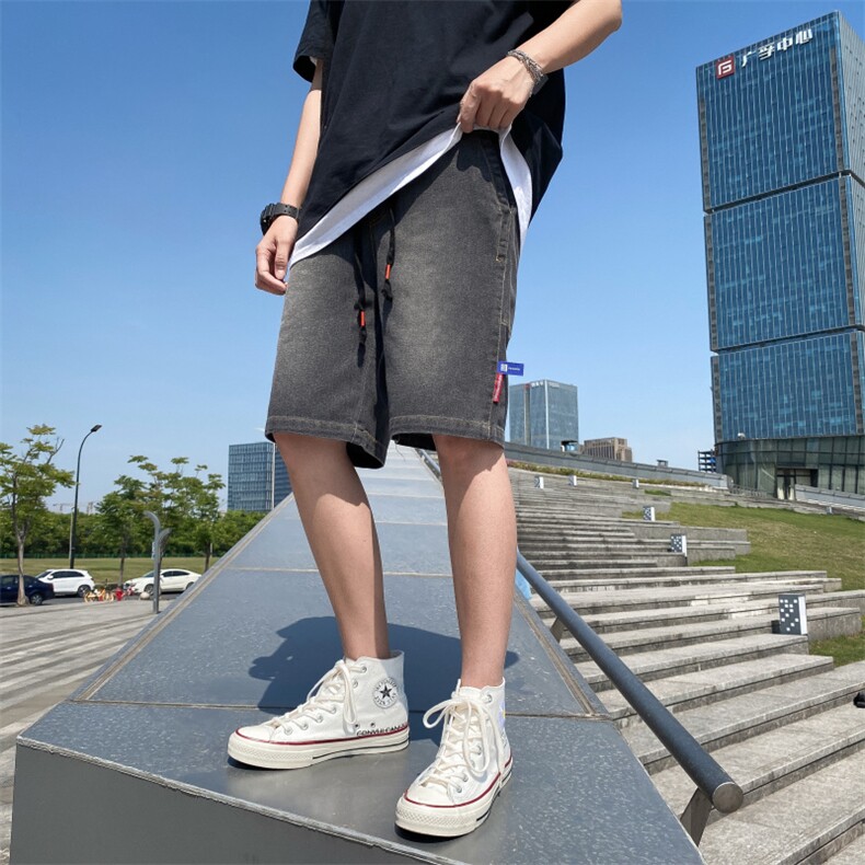 男士牛仔短裤薄款夏季潮流休闲七分中裤宽松五分马裤子9207-P30,男装牛仔裤,电商A318