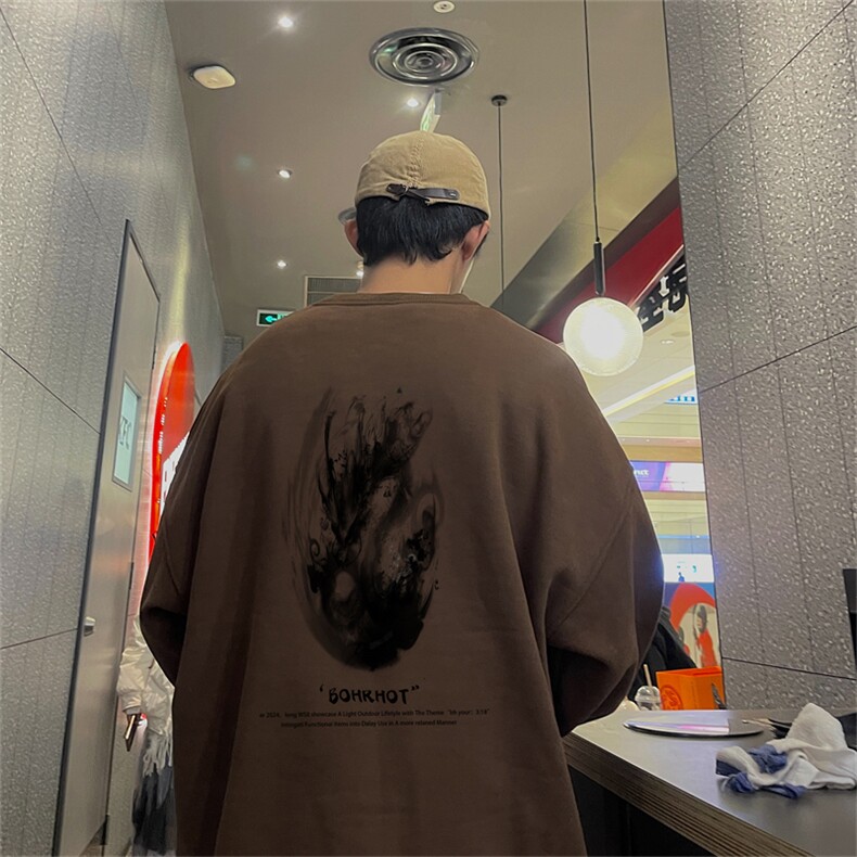 特P25控48秋冬新款男士圆领卫衣宽松休闲日常百搭上衣WQ2421,男装卫衣,电商B370