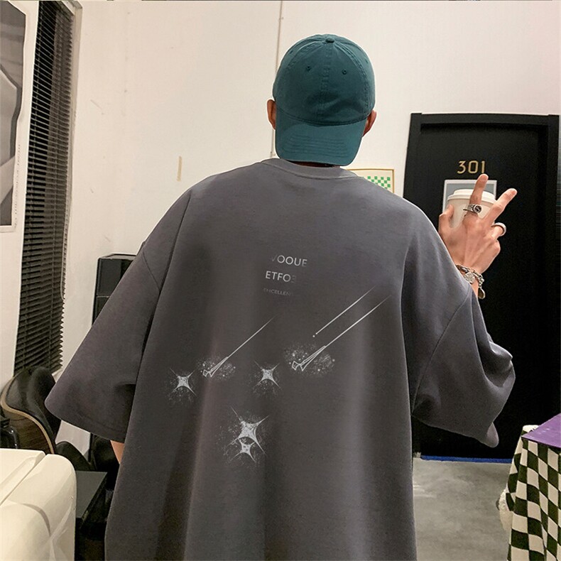 可设48小时发货支持抖音得物来样二开230克重磅美式短袖t恤MT363,男装T恤,电商A486