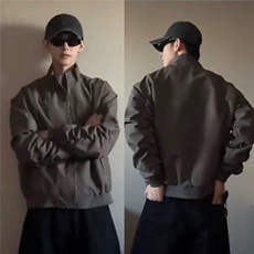 现货2000立领飞行夹克外套纯色户外百搭冲锋衣JKK69特P39加棉P59，男装夹克，电商D256-3(原A064-3)