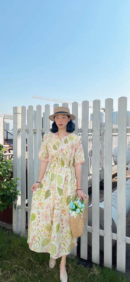 纯苎连衣裙小衫裤子裙子衬衣 时尚风 风淑女风休闲风，女装连衣裙，川哲