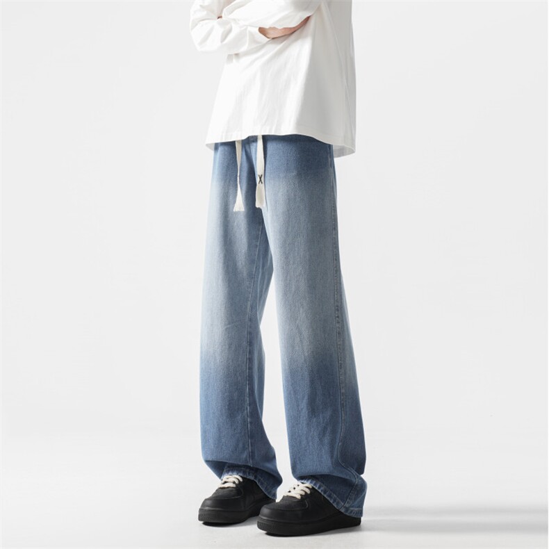抖音品质秋季潮流新款渐变宽松直筒牛仔裤B315-K5448-P50控68，男装牛仔裤，电商B315