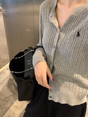 日系麻花毛衣针织衫开衫女装秋季新款学院风修身短款外套，女装针织衫/毛衣，半城羊绒