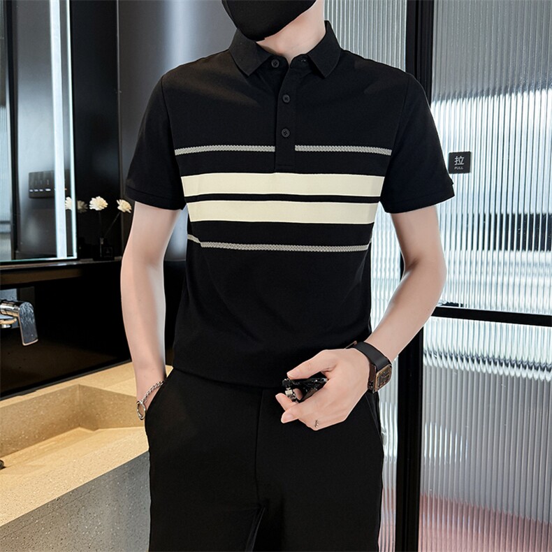 主推抖音2025夏季短袖T恤翻领Polo衫高级感上衣T0289-P48控78，男装T恤，电商D342