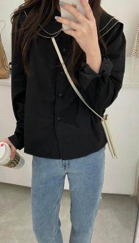 韩版娃娃领衬衫图片