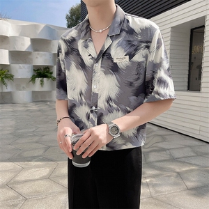 轻熟风~夏季薄款古巴领中袖衬衫 C235/P40图片
