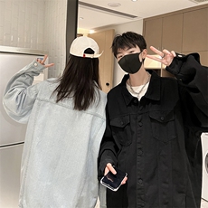 牛仔夹克男大码牛仔外套男茄克NJ77099-P60加绒款-P75，男装夹克，电商A040