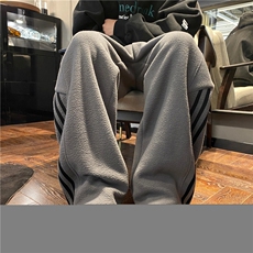摇粒绒重磅裤子男款秋冬季加绒加厚休闲长裤美式直筒宽松运动卫裤，男装休闲裤，电商B315