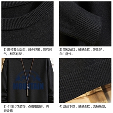 M67255-P45加绒款-P65控68圆领毛衣男大码针织衫毛线衣线衫砖墙，男装针织衫/毛衣，电商A040A