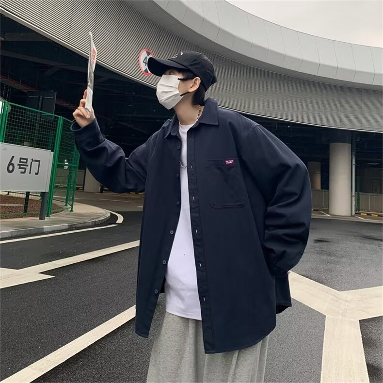 春夏季新款衬衫潮流慵懒男方领宽松型衬衫BK024P38,男装衬衫,星座1116-2