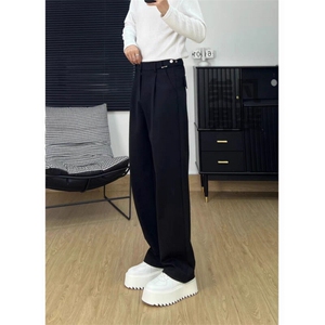 现货 黑色马吉拉弯刀西裤男款cleanfit微喇冰丝西装裤 特P45图片