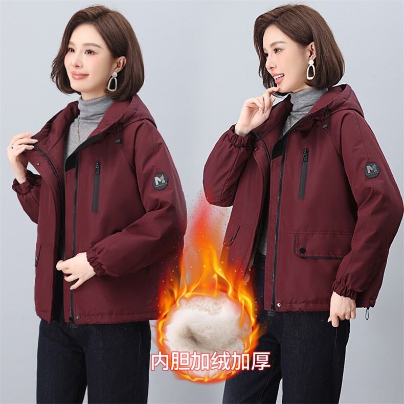 2025年冬季新款派克时尚休闲加绒加厚派克服，女装派克服，依恋蒂丝