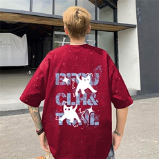 可48小时发货支持抖音得物来样二开美式满天星亮片短袖T恤MTX667，男装T恤，电商A486-1