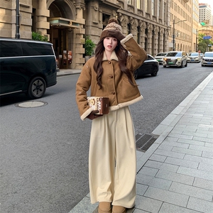 新款 麂皮绒皮毛一体外套送包包2C010-2579-P175-K258图片