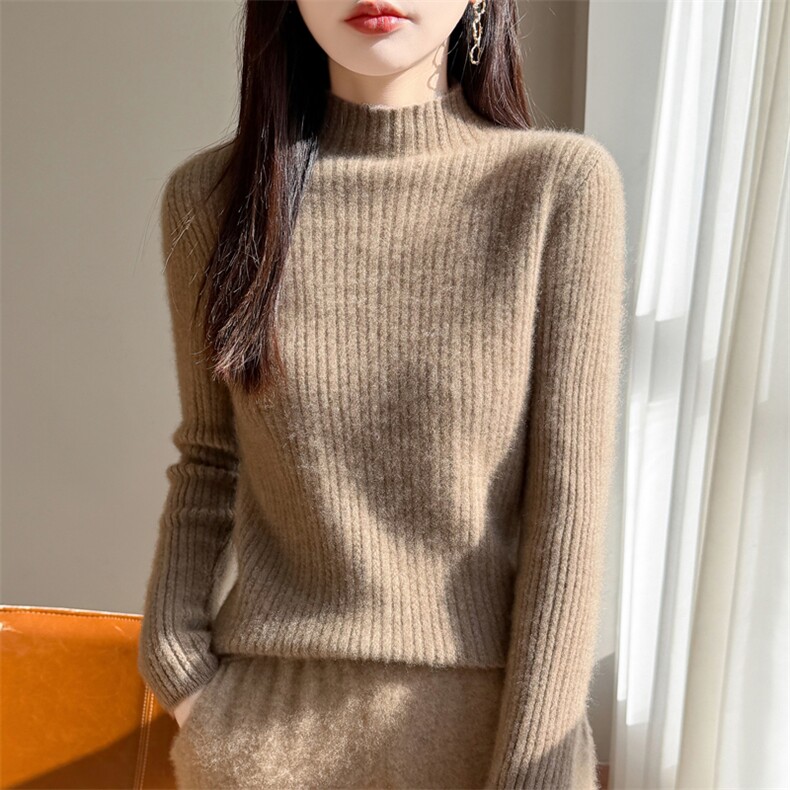 2025年秋季时尚百搭通勤简约休闲坑条小麻花,女装羊毛衫,大美人高端店