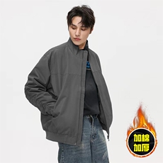 现货秋冬季美拉德立领飞行立领夹克boxy廓形棉衣高街加厚加棉外套，男装夹克，电商A486-1