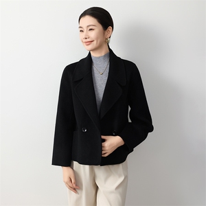 短款气质双面羊毛大衣女2024秋冬新款双面呢大衣图片
