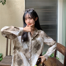 TC698-P45港味复古chic盐系长袖衬衫女2025春季设计感小众别致，女装衬衫，星座617A-2