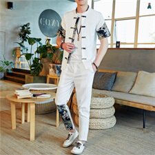 2021夏季新款中国风短袖T恤运动套装男两件套A438-888-P60，男装套装，电商A438