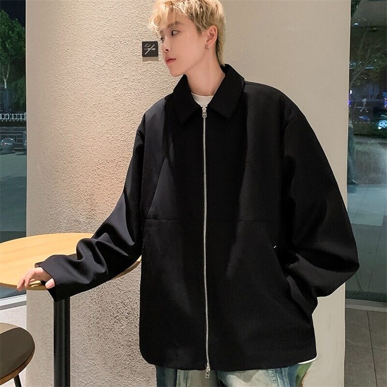 外套男高级感体制内穿搭行政夹克春季新款黑色棒球服W6021-P52,男装夹克,星座412-2