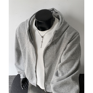 重磅全棉无帽绳450克拉链连帽卫衣硬挺套头外套男 RH5325-P58图片