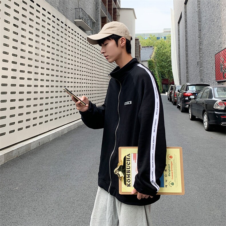 WY2022秋装新款百搭男士开衫卫衣男宽松潮流大码外套,男装卫衣,电商A009A（原A058A）