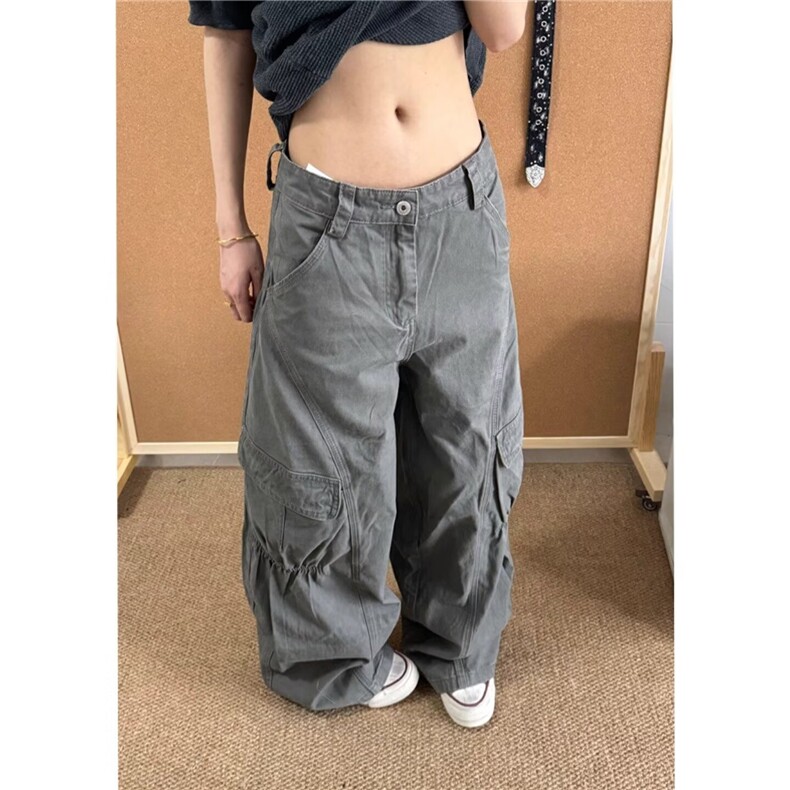 高街复古阔腿工装裤男女宽松直筒裤子秋冬弯刀休闲裤LN13511-P60,男装工装外套,星座1008