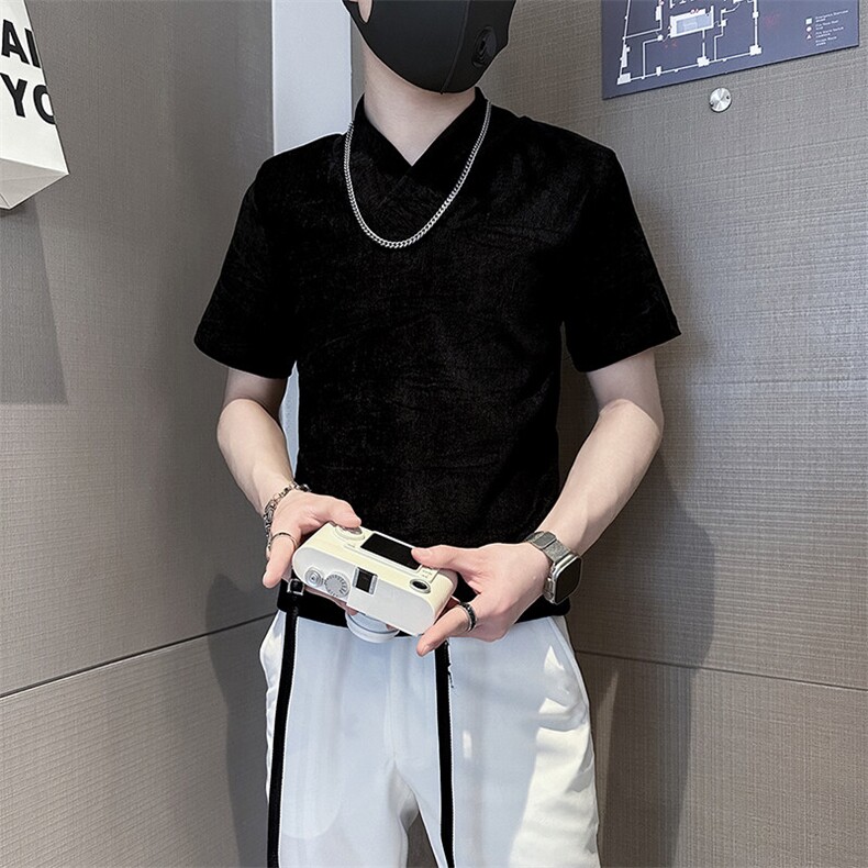 春夏季打底衫男潮流修身短袖T恤社会小伙301C-DT76-P58控78,男装T恤,星座301C（原B323）