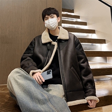 冬季皮棉衣男加厚皮毛一体棉袄棉服潮袄子翻领A266-MY066-P190，男装棉衣，电商A266