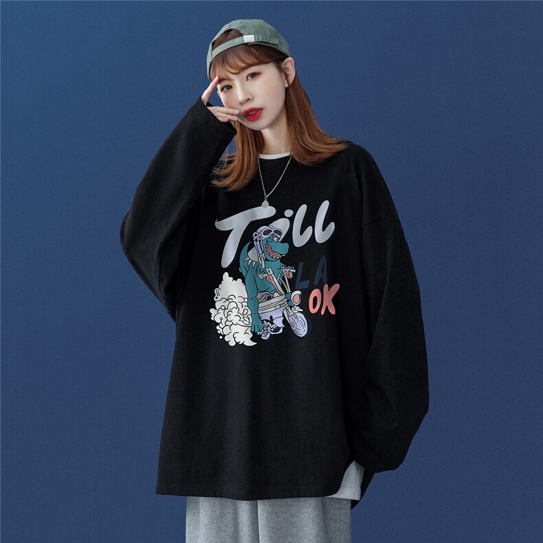 ！2023春季新品潮流行恐龙Fashion长袖T恤潮  T115 P25控38图片