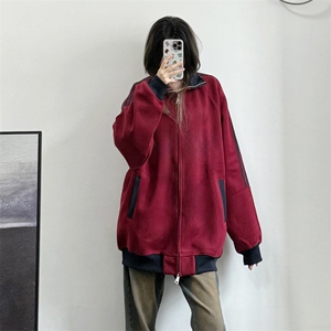 抖音得物高品质26春装美式高街重磅结构拼接织带立领卫衣外套CM42图片