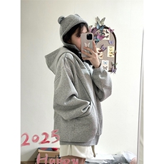 抖音得物高品质秋冬美式高街重磅结构辑明线纹理连帽卫衣外套W111，男装卫衣，电商A486