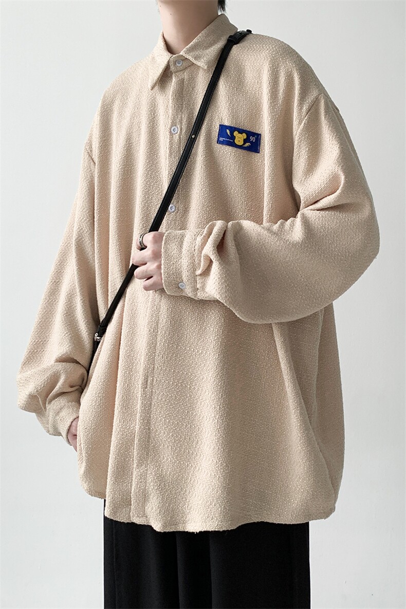 已出货港风宽松厚款小香风长袖衬衫男KD625-P30,男装衬衫,电商D312-1