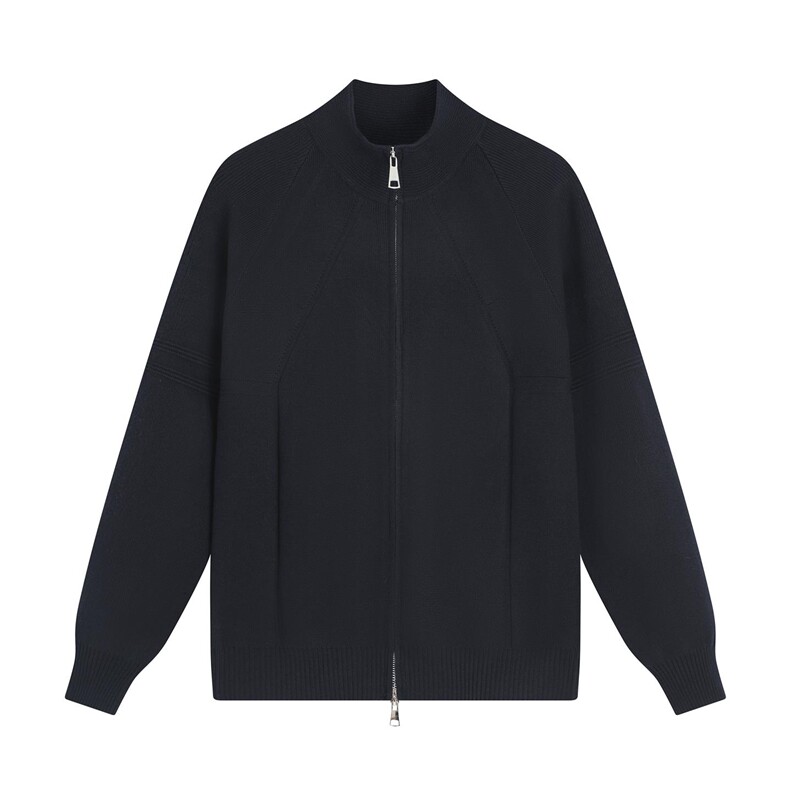 M03-特P55纯色立领针织开衫毛衣外套男宽松日系慵懒男装秋冬季，男装针织衫/毛衣，电商D310B