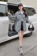 现货可主推炸街盐系后背刺绣宽松牛仔外套，女装短外套，菡迪欧娜
