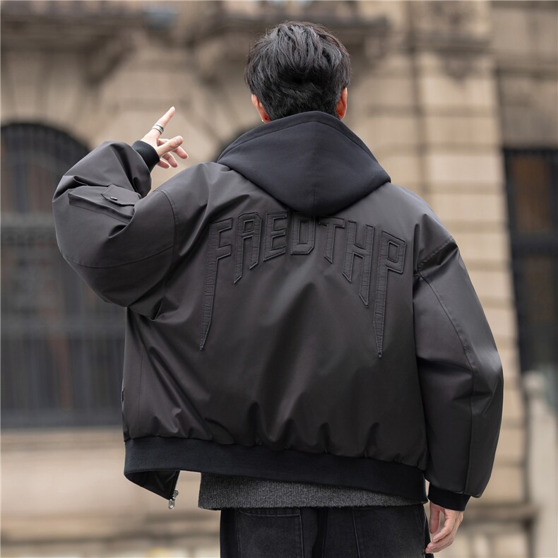 连帽休闲男士白鸭绒羽绒服加厚冬男装外套潮面包服9133-P378控758,男装羽绒服,电商A355（原A415）