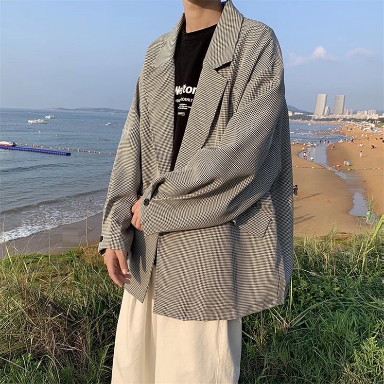 西装外套ins冷淡风男装高级感潮牌痞帅格子秋季休闲西服3399-p52,男装西服,星座1008