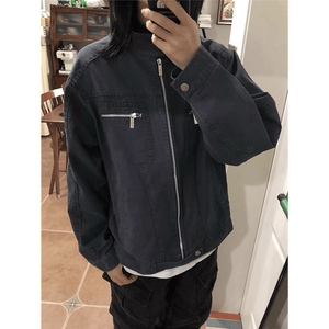 得物二开新款拉链牛仔夹克美式工装高级感哈灵顿夹克男JK1164-P98图片