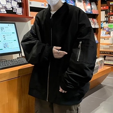 棒球服美式复古飞行员夹克外套男士春秋潮牌宽松痞帅上衣QJ84-P65，男装夹克，星座1008