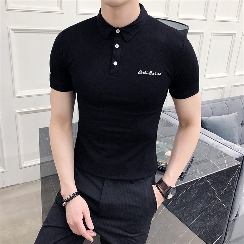 Polo衫圆领套头长袖时尚纯色潮流修身显瘦纯色2021年字母,男装Polo衫,电商C301
